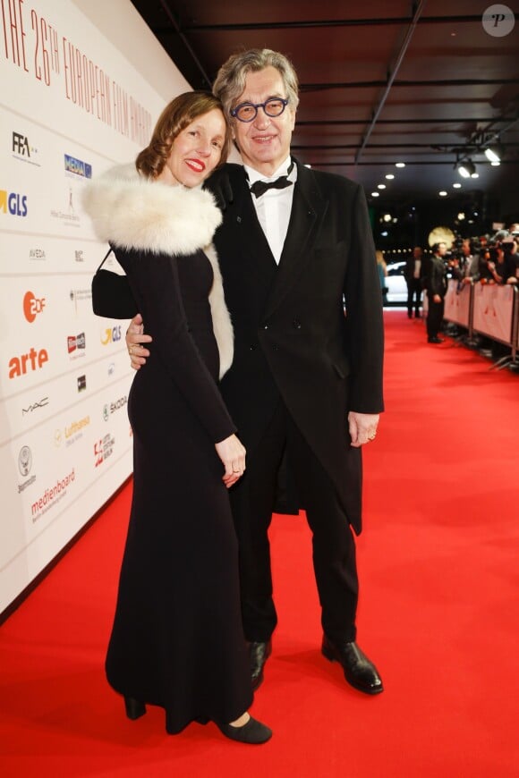 Wim Wenders et sa femme Donata lors de la 26e édition des "European Film Awards" à Berlin, le 7 décembre 2013