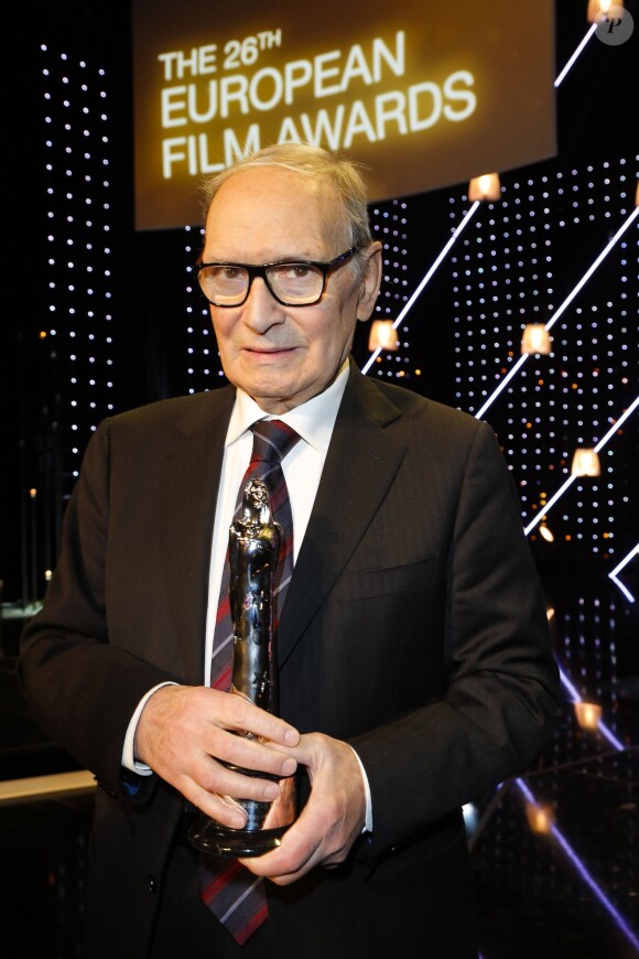 Ennio Morricone lors de la 26e édition des "European Film Awards" à Berlin, le 7 décembre 2013