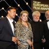 François Ozon, Catherine Deneuve, Pedro Almodovar, Toni Servillo lors de la 26e édition des "European Film Awards" à Berlin, le 7 décembre 2013