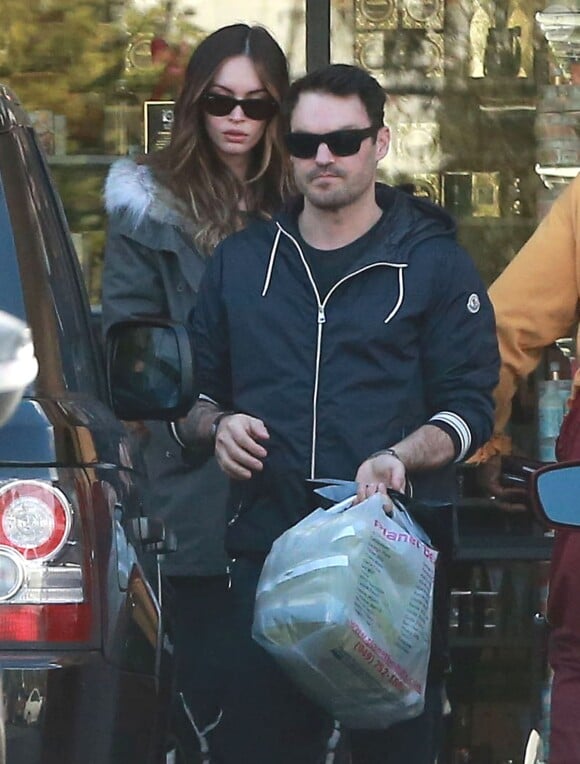 Exclusif - Megan Fox, enceinte, et son mari Brian Austin Green à Studio City, le 6 decembre 2013.