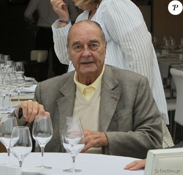 Jacques Chirac au restaurant Le Girelier à Saint-Tropez le 4 octobre 2013.