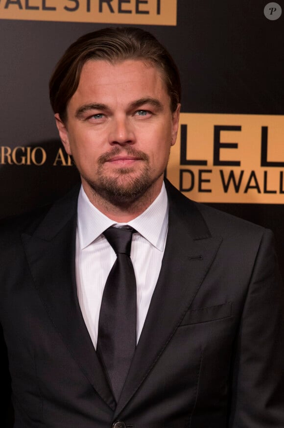 Leonardo DiCaprio lors de l'avant-première mondiale du film Le Loup de Wall Street au cinéma Gaumont Opéra à Paris le 9 décembre 2013.