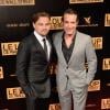 Leonardo DiCaprio et Jean Dujardin à l'avant-première mondiale du film Le Loup de Wall Street au cinéma Gaumont Opéra à Paris le 9 décembre 2013.