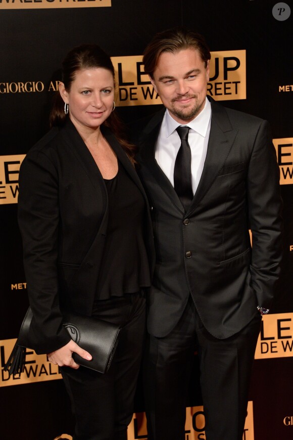 Emma Koskoff et Leonardo DiCaprio à l'avant-première mondiale du film Le Loup de Wall Street au cinéma Gaumont Opéra à Paris le 9 décembre 2013.