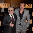 Martin Scorsese et Jean Dujardin à l'after-party du Loup de Wall Street au Palais Brongniart, Paris, le 9 décembre 2013.