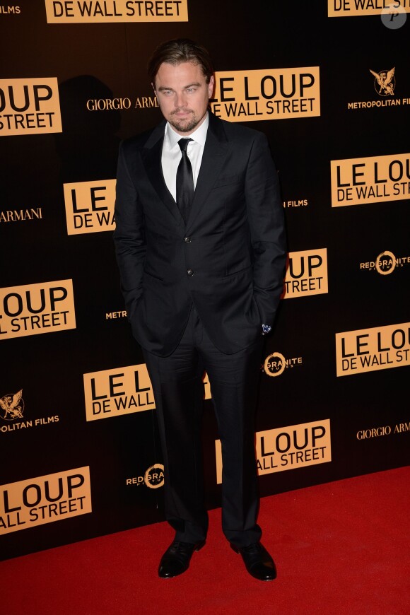 Leonardo DiCaprio à l'after-party du Loup de Wall Street au Palais Brongniart, Paris, le 9 décembre 2013.