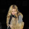 Kate Moss, de sortie à Londres, a assisté à un dîner de Noël de son amie Fran Cutler. Londres, le 10 décembre 2013.