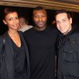 Exclusif - Sonia Rolland, Djibril Cissé, Benjamin Morgaine à l'inauguration de la boutique éphémère Mr Lenoir, marque du footballeur, à la Galerie RTR à Paris, le 13 decembre 2013.