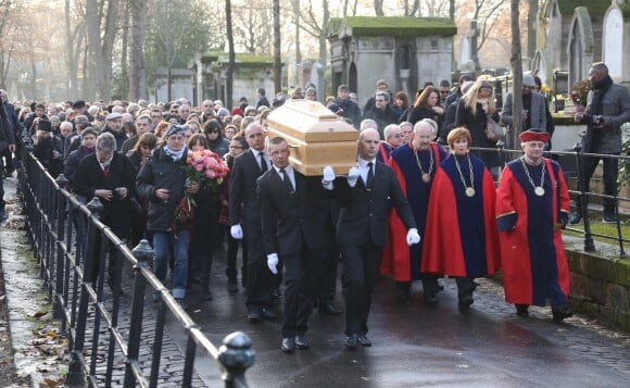 Obsèques de Jean-Louis Foulquier au cimetière de Montmartre à Paris le 14 décembre 2013.