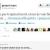 Tweet de Marc Giraud après le coup de poing mis par Sébastien Chabal lors d'Agen-LOU le 14 décembre 2013.