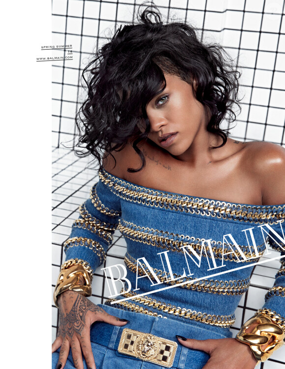 Rihanna prend la pose pour la campagne Balmain printemps/été 2014