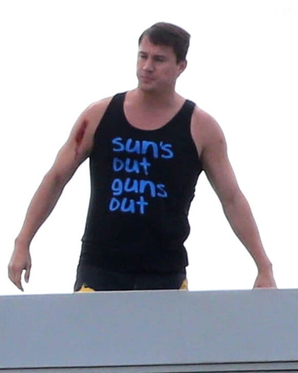 Exclusif – Channing Tatum sur le tournage du film '22 Jump Street' à Puerto Rico le 15 décembre 2013.