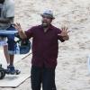 Ice Cube sur le tournage du film "22 Jump Street" sur la plage à Puerto Rico, le 11 décembre 2013.