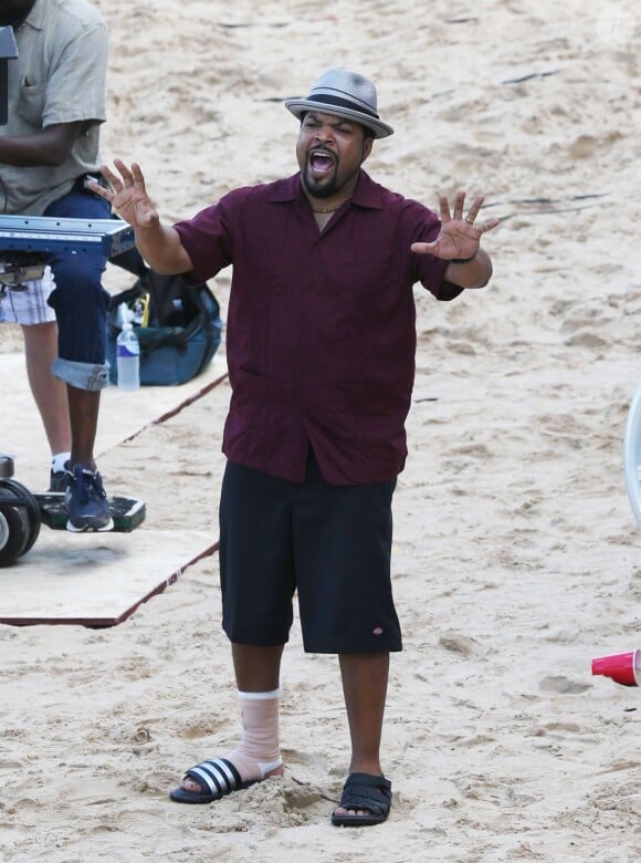 Ice Cube sur le tournage du film "22 Jump Street" sur la plage à Puerto Rico, le 11 décembre 2013.