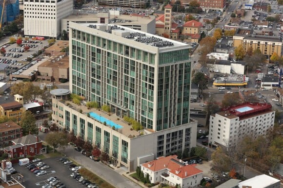 Vue aérienne de l'immeuble de Taylor Swift et Hunter Haye à Nashville, le 8 novembre 2013.