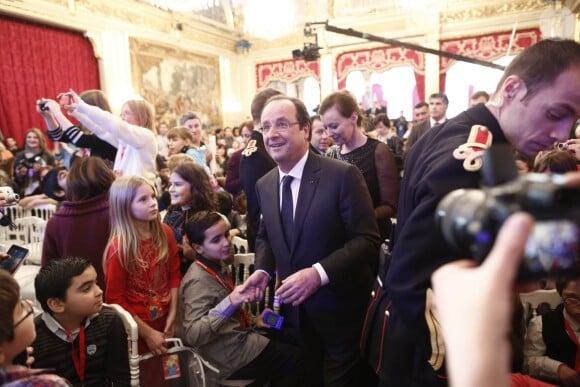 Francois Hollande lors du Noël de l'Elysée, le 18 décembre 2013.