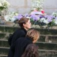 Jane Birkin aux obsèques de Kate Barry en l'église Saint-Roch à Paris. Le 19 decembre 2013