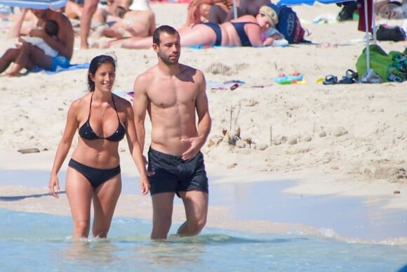 Javier Mascherano et sa femme à Formentera le 22 juin 2013