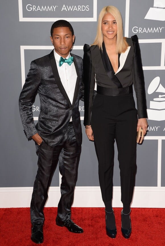 Pharrell Williams et Helen Lasichanh lors des Grammy Awards au Staples Center. Los Angeles, le 10 février 2013.