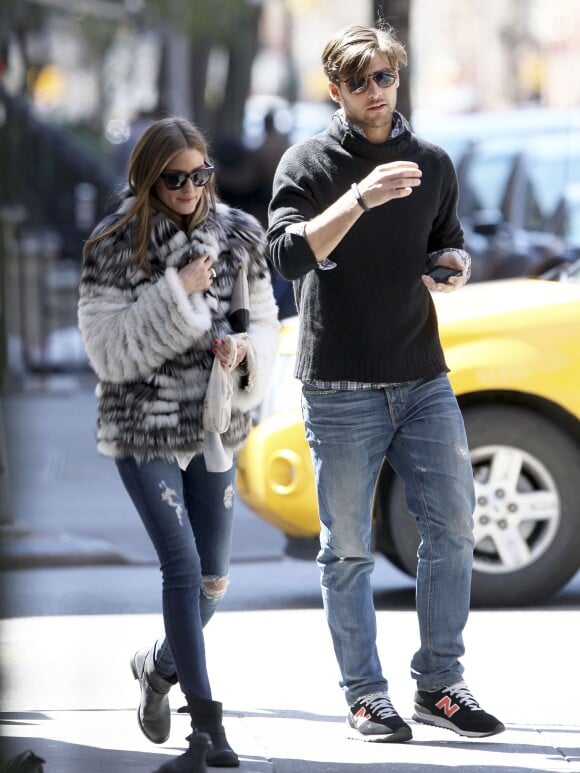 Olivia Palermo et son petit ami Johannes Huebl à New York, le 14 avril 2013.
