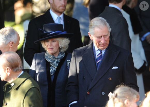The Duchess of Cornwall and The Prince of Wales after the traditional Christmas Day church service at St Mary Magdalene Church on the royal estate in Sandringham, Norfolk, UK on Wednesday December 25, 2013. Photo by Joe Giddens/PA Wire/ABACAPRESS.COM26/12/2013 - Sandringham