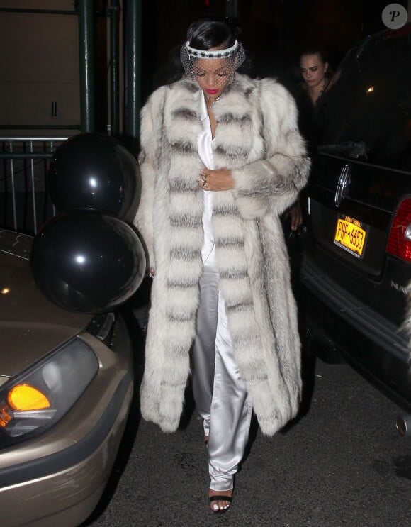 Rihanna arrive au 40/40 pour célébrer le Nouvel An. New York, le 1er janvier 2014.