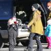 Exclusif - Gwen Stefani, enceinte, poursuit ses vacances dans la station de ski de Mammoth en Californie, avec sa petite famille. Le 31 décembre 2013.