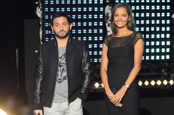 Cyril Hanouna et Karine Le Marchand - Téléthon 2013 dans les studios de télévision de La Plaine-Saint-Denis le 7 décembre 2013.