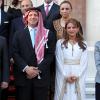 Le prince Faisal de Jordanie, frère du roi Abdullah II, et son ex-femme Sarah lors de leur mariage à Amman le 24 mai 2010