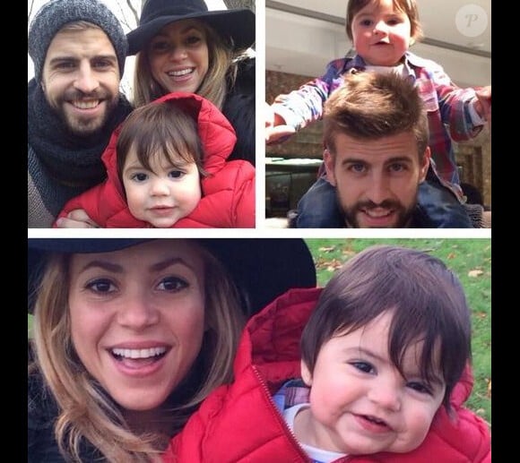 Shakira a partagé une photo de famille avec son homme Gerard Piqué et leur adorable Milan, le 17 novembre 2013