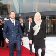  Le prince Haakon et la princesse Mette-Marit de Norvège participaient le 8 janvier 2014 à la conférence annuelle NHO de la Confédération des entreprises norvégiennes, à l'opéra d'Oslo. 