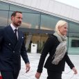  Le prince Haakon et la princesse Mette-Marit de Norvège prenaient part le 8 janvier 2014 à la conférence annuelle NHO de la Confédération des entreprises norvégiennes, à l'opéra d'Oslo. 