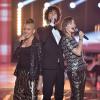 Sirine, Alvaro et Pauline sur le plateau de la Nouvelle Star 2014, jeudi 9 novembre 2013.
