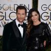 Matthew McConaughey et Camila Alves lors des Golden Globes à Beverly Hills, Los Angeles, le 12 janvier 2014.