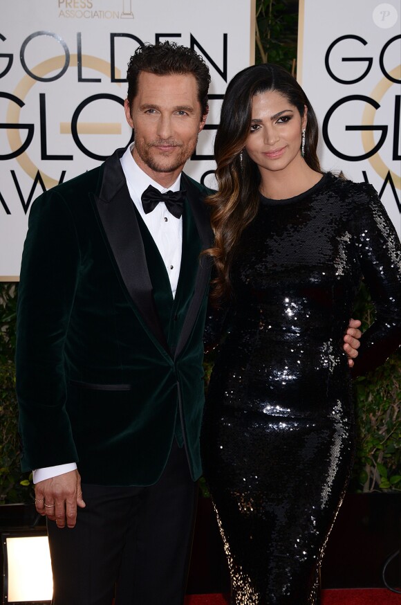 Matthew McConaughey et Camila Alves lors des Golden Globes à Beverly Hills, Los Angeles, le 12 janvier 2014.