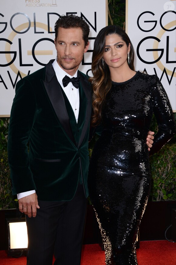 Matthew McConaughey et Camila Alves lors des Golden Globes à Beverly Hills, Los Angeles, le 12 janvier 2014.