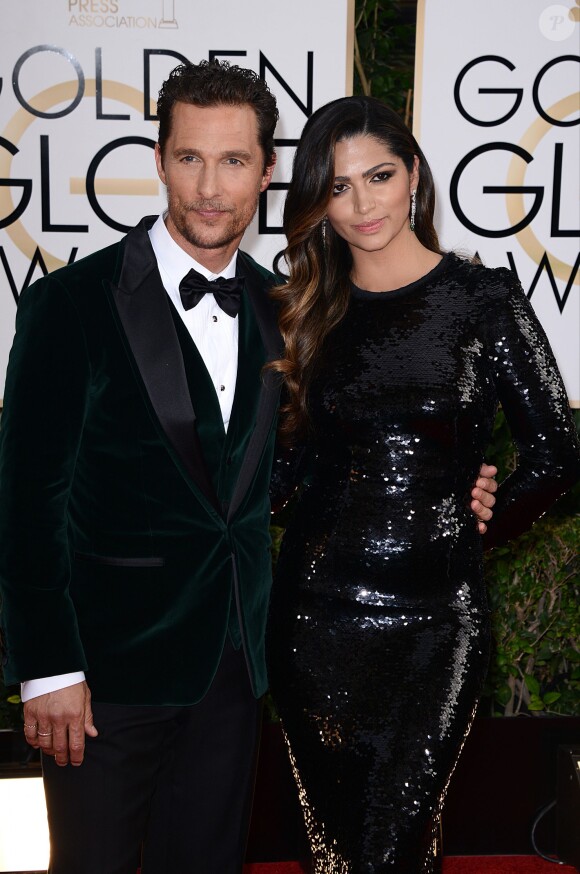 Matthew McConaughey et Camila Alves lors des Golden Globes à Beverly Hills, Los Angeles, le 12 janvier 2014.