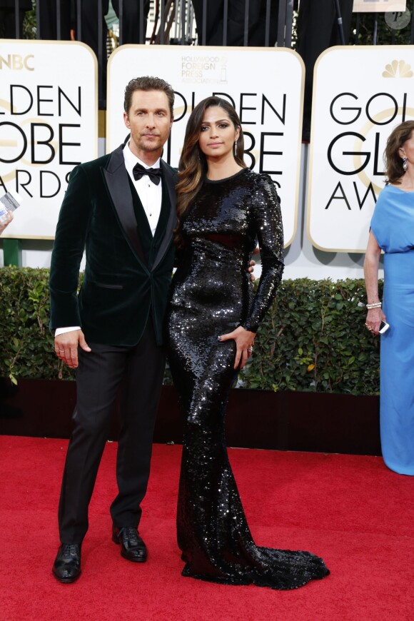 Matthew McConaughey et Camila Alves lors de la 71e cérémonie des Golden Globes à Beverly Hills le 12 janvier 2014.