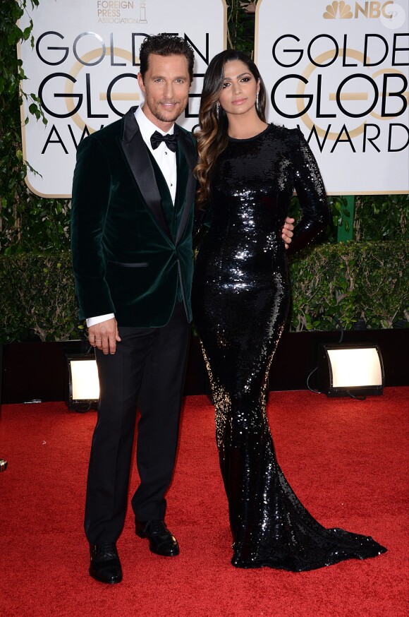Matthew McConaughey et Camila Alves lors des Golden Globes à Beverly Hills, Los Angeles, le 12 janvier 2014.