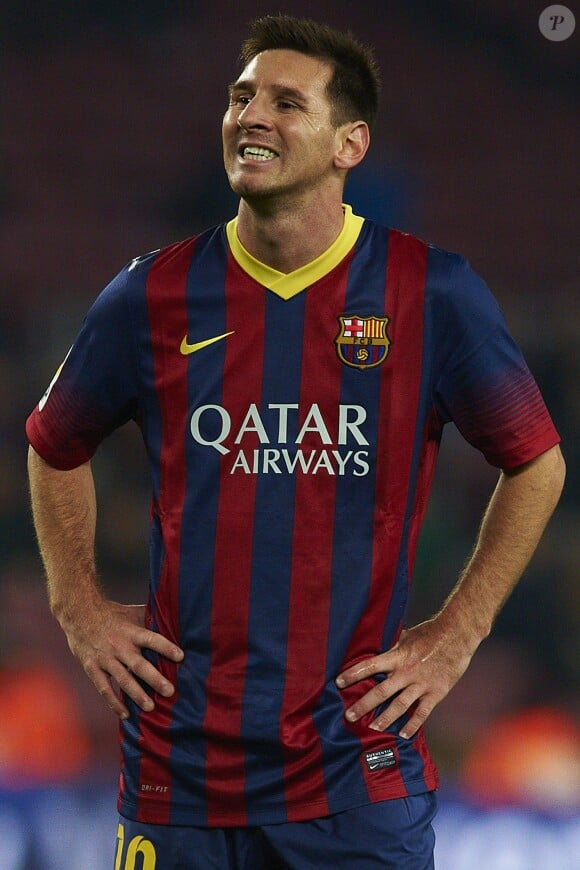Lionel Messi fait son retour à Barcelone après sa blessure le 8 janvier 2014.
