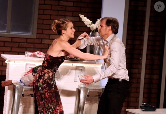 Exclusif - Jean Martinez, Delphine Depardieu et Paul Belmondo - Dernière représentation de la pièce "Plus vraie que nature" (mise en scène de Raphaëlle Cambray) au Théâtre de la Renaissance à Paris, après une tournée triomphale en province, le 8 janvier 2014.