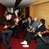 Alain Souchon, Laurent Voulzy, Didier Lockwood et Jean-Felix Lalanne en plein boeuf lors du concert ''Pascal Danel chante Gilbert Bécaud'' au Casino de Paris le 10 janvier 2014.