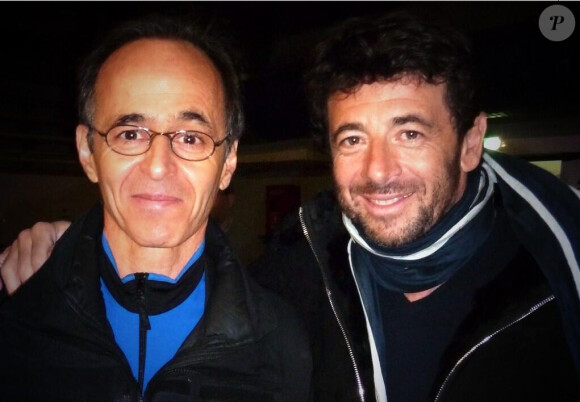 Jean-Jacques Goldman et Patrick Bruel dans les coulisses des Enfoirés 2014, le 15 janvier.