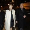 Elena Perminova et Alexander Lebedev au défilé haute couture Giambattista Valli printemps-été 2014 le 20 janvier 2014 lors de la Fashion Week à Paris.