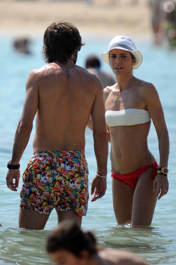 Andrea Pirlo en vacances à Ibiza le 8 juillet 2013 avec sa femme Deborah.