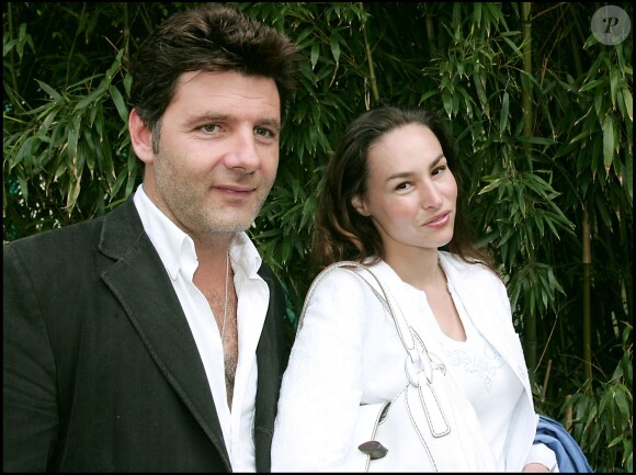 Vanessa Demouy et Philippe Lellouche lors du tournoi de Roland-Garros le 24 mai 2005