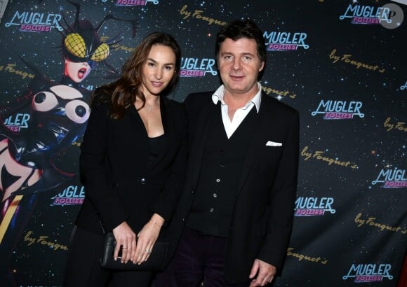 Vanessa Demouy et son mari Philippe Lellouche lors de la générale du spectacle de Thierry Mugler "Mugler Follies" à Paris, le 18 décembre 2013