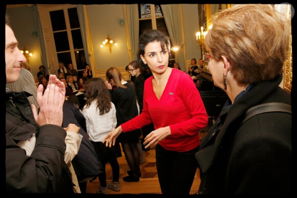 Rachida Dati, maire du 7e arrondissement, a organisé une soirée galette à Paris, le 22 janvier 2014.