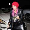 Demi Lovato avec des cheveux roses à West Hollywood, le 23 janvier 2014.