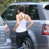 Exclusif - Lea Michele fait du jogging au Runyon Canyon Park à Los Angeles, le 21 janvier 2014.